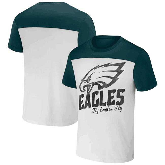 Men's Philadelphia Eagles Cream/Green x Darius Rucker Collection Colorblocked T-Shirt Men's Philadelphia Eagles Cream/Green x Darius Rucker Collection Colorblocked T-Shirt